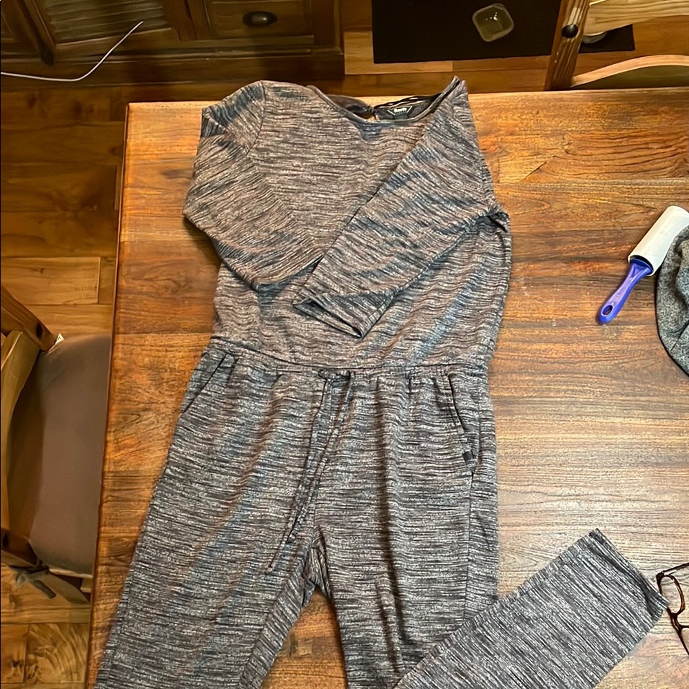Roots Heather Gray Knit Jumpsuit with Tapered Legs
